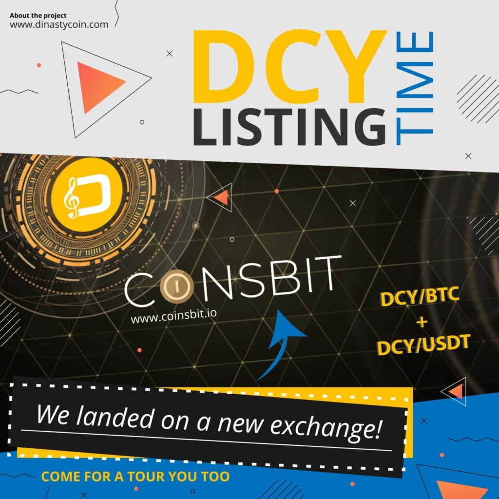 Coinsbit New exchange for Dinastycoin